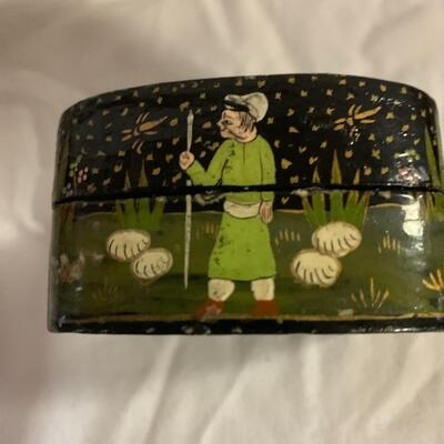 Trinket box - Jewelry box 3.5â€ wide approx  Pill box