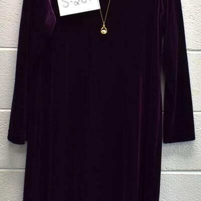 Velvet Dress with Necklace