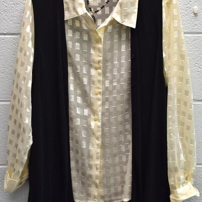 Cream Sheer Long Sleeve Top Ensemble