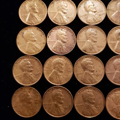 1933 P Lincoln Cent lot of 20 pieces