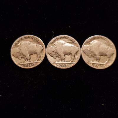 Buffalo Nickels 1915-S lot of 3 coins