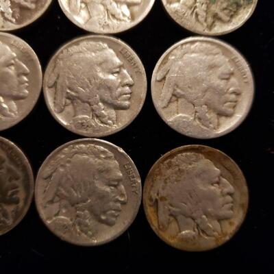 Buffalo Nickels 1920, 1928-S, 1928, 1929-s , 1929 lot of  22 coins