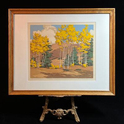 Norma Bassett Hall Prairie Printmaker original serigraph, signed