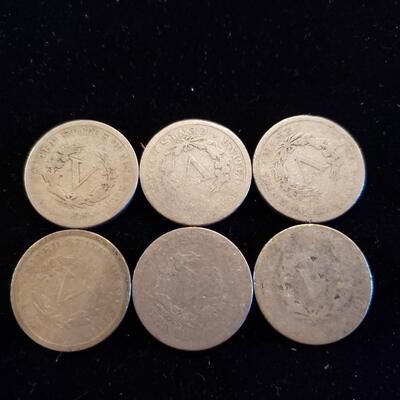 Liberty Nickel 1897 lot of 6 coins