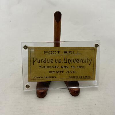 -33- FOOTBALL | 1893 Purdue Vs University Admit One Ticket