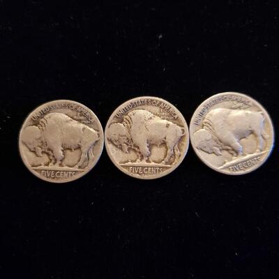 Buffalo Nickel 1917-D lot of 3 coins