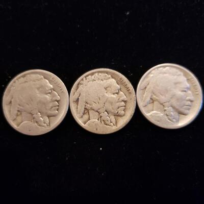 Buffalo Nickel 1917-D lot of 3 coins
