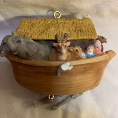 Three Hallmark Keepsake Ornaments - Noahâ€™s Ark, Away to the Window, Special Cat