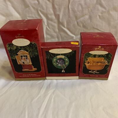 Three Hallmark Keepsake Ornaments - Noahâ€™s Ark, Away to the Window, Special Cat
