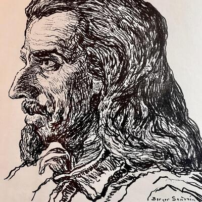 Rare Birger Sandzen Portrait "Last of the Scots" - Prairie Printmaker