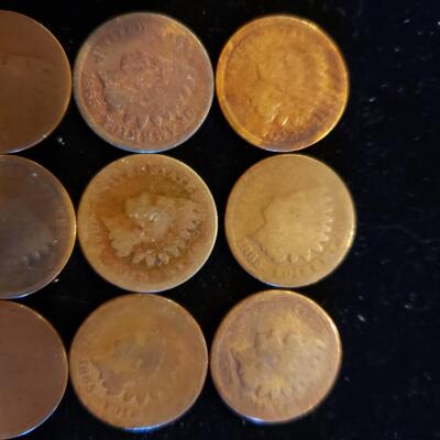 Indian Cents 1865 lot of 10 coins