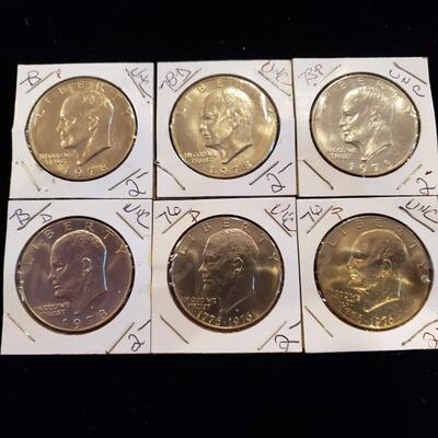 Ike Dollars Eisenhower lot of 6 coins