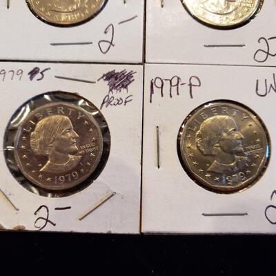 Susan B Anthony Dollars - lot of 6 coins