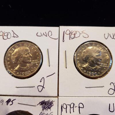 Susan B Anthony Dollars - lot of 6 coins