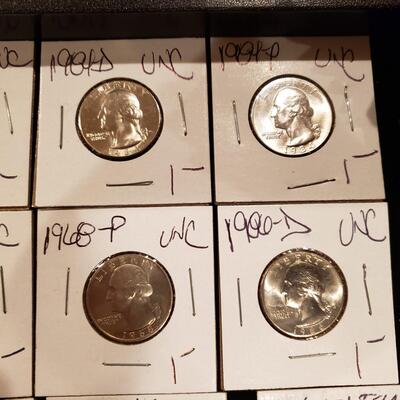 Washington Quarters UNC - lot of 33 coins