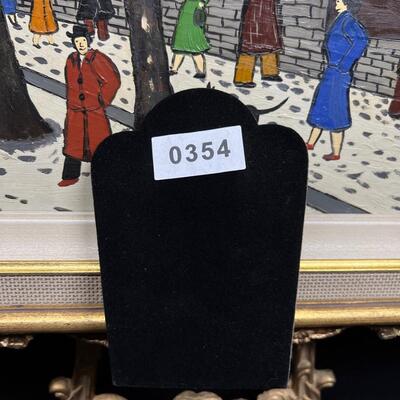 Charming Folk Art Painting of a Paris Bookseller in Winter by De Monchy