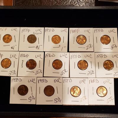 Lincoln Cents UNCs - lot of 42 coins