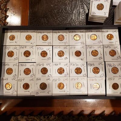 Lincoln Cents UNCs - lot of 42 coins