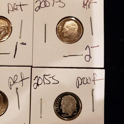 Roosevelt Dimes Proof - lot of 6 coins