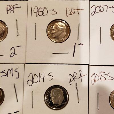 Roosevelt Dimes Proof - lot of 6 coins