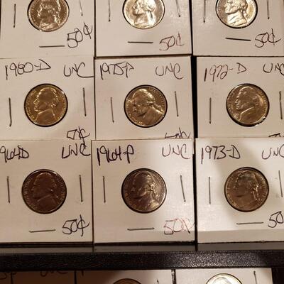 Jefferson Nickels - UNCs - lot of 34 coins