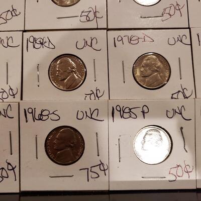 Jefferson Nickels - UNCs - lot of 34 coins