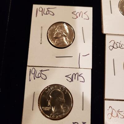 Jefferson Nickels - Proofs - 1965 SMS - plus 1965 SMS quarter - lot of 21 coins