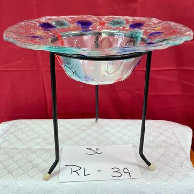 Fused glass bowl and stand
