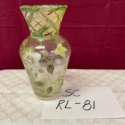 Hand painted glass vase