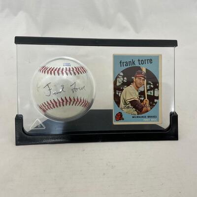 -48- BASEBALL | Frank Torre Autographed Baseball and Card