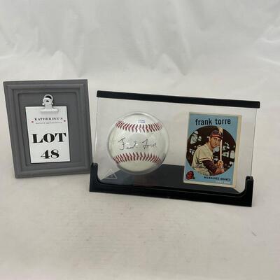 -48- BASEBALL | Frank Torre Autographed Baseball and Card
