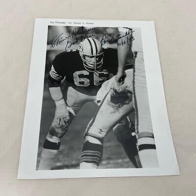 -50- FOOTBALL | Ray Nitschke Autographed Photo with Button and Program
