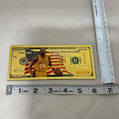 -63- BASKETBALL | Set of Kobe Bryant Gold Foil 100 Dollar Bills