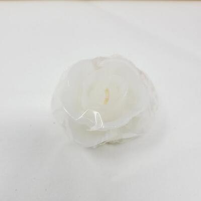HAND CUT CRYSTAL ROSE BOWL w/ FLOATING CANDLE
