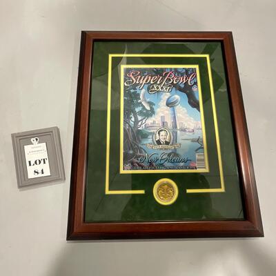 -84- FOOTBALL | Framed Green Bay Packers Super Bowl 31 Program and Coin