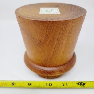 VINTAGE TEAK WOOD CANDLE STICK HOLDER