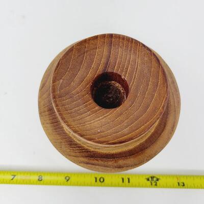 VINTAGE TEAK WOOD CANDLE STICK HOLDER