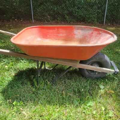 OUTDOOR RED WHEEL BARROW