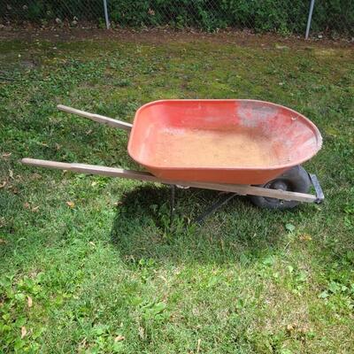 OUTDOOR RED WHEEL BARROW