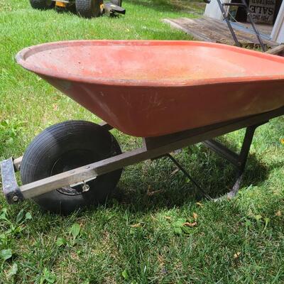 OUTDOOR RED WHEEL BARROW