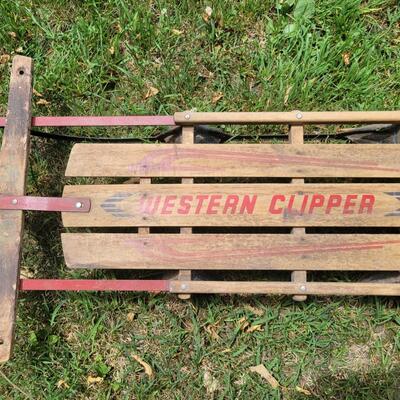VINTAGE WESTER CLIPPER WOODEN SLED