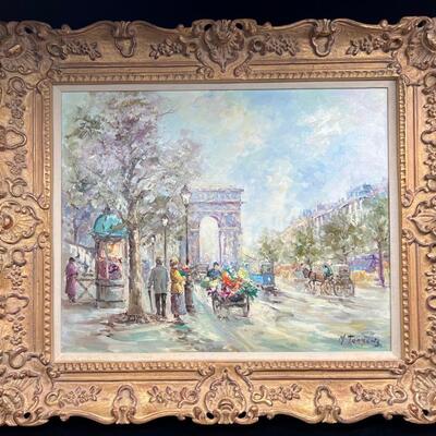 Torrenz Colorful Paris Impressionist street scene original oil painting o/c