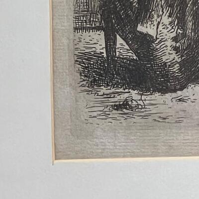 Original Jean Francois Millet etching 1853 Great Estate Find