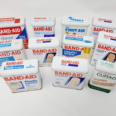 VINTAGE METAL BAND AID BOX BUNDLE