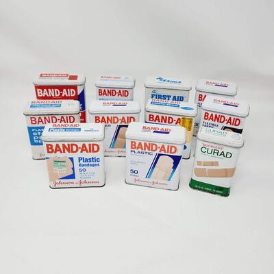 VINTAGE METAL BAND AID BOX BUNDLE