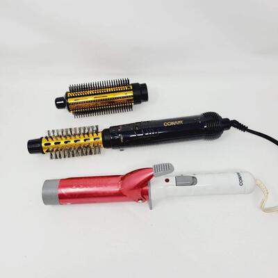 CONAIR AIR BRUSH & CURLING IRON BUNDLE - WORKS