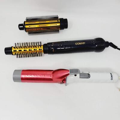 CONAIR AIR BRUSH & CURLING IRON BUNDLE - WORKS
