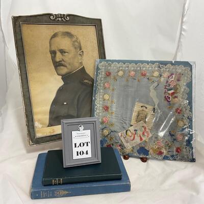 -104- MILITARY | World War Books, Photograph, and Souvenir Silk