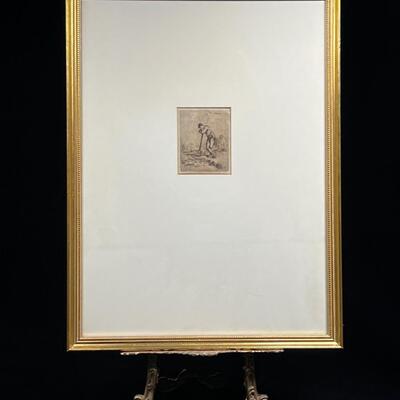 Original Jean Francois Millet etching Circa 1853