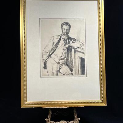 Francis Dodd 1915 original Etching Handsome Bearded Man